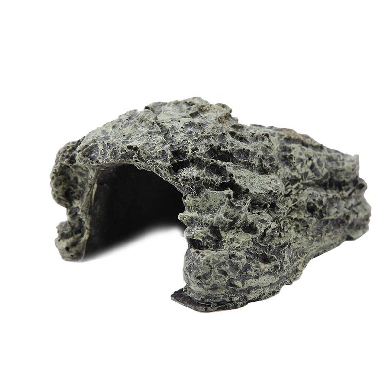 DEWIN Reptile Hideout Cave,Resin Rock Hides Habitat Decor Fish Tank Decorations Shelter Tortoise Basking Terrace Pet Terrarium Nest Decoration for Gecko,Spiders,Frogs,Fish,Turtles and Hermit Crabs - Image 1